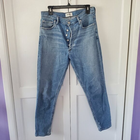 Women's Agolde Nico High Rise Light Blue Jeans - Picture 2 of 4